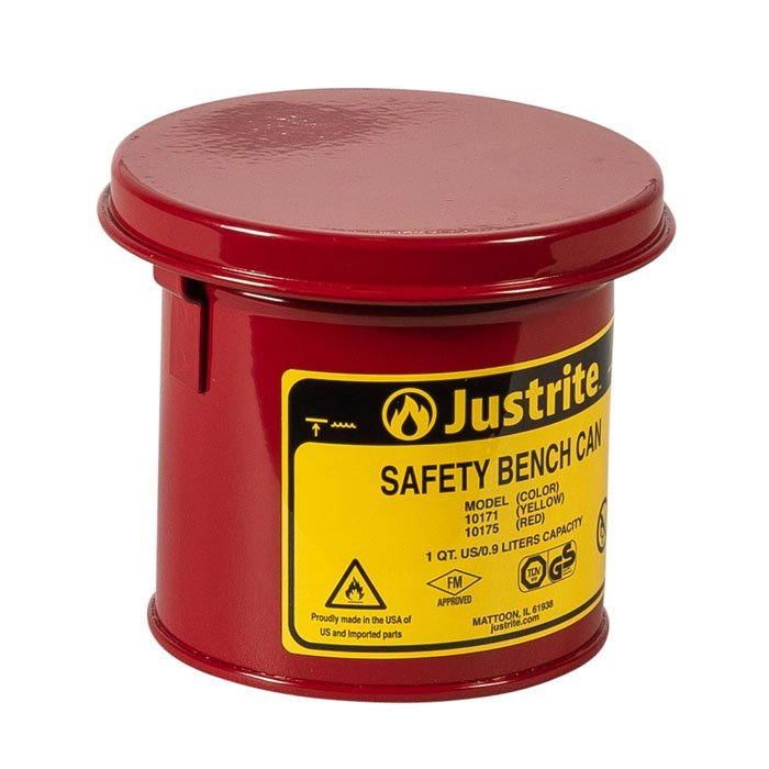 J-10175 (สีแดง) - กระป๋องตั้งโต๊ะเหล็ก ความจุ 1 ลิตร 124MM OD x 140MM H x 1KG