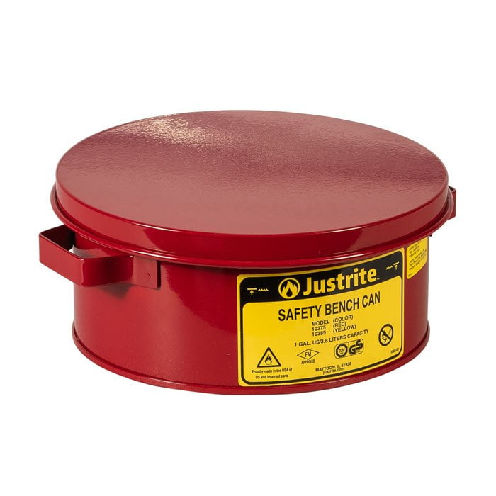 J-10375 (สีแดง) - กระป๋องตั้งโต๊ะเหล็ก ความจุ 4 ลิตร 238MM OD x 114MM H x 2KG