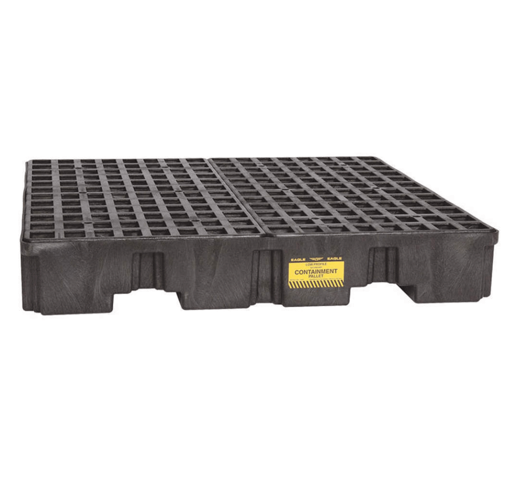 EAGLE 1645BND - แท่นกักเก็บสารรั่วไหลทรงเตี้ยสำหรับ 4 ถัง สีดำ **(เหลือสต๊อก 4 ชิ้น)** SGD $490.50/EA รวม GST