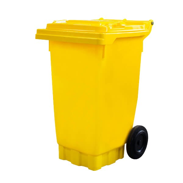 X-BIN140YE - ถังขยะเคลื่อนที่ ขนาด 140 ลิตร ตัวถังสีเหลือง ฝาเลือกสีได้